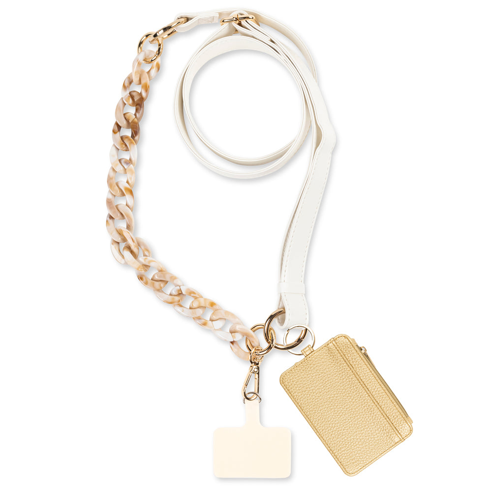 Ivory Crossbody with detachable Ava Beige Marble Wristlet