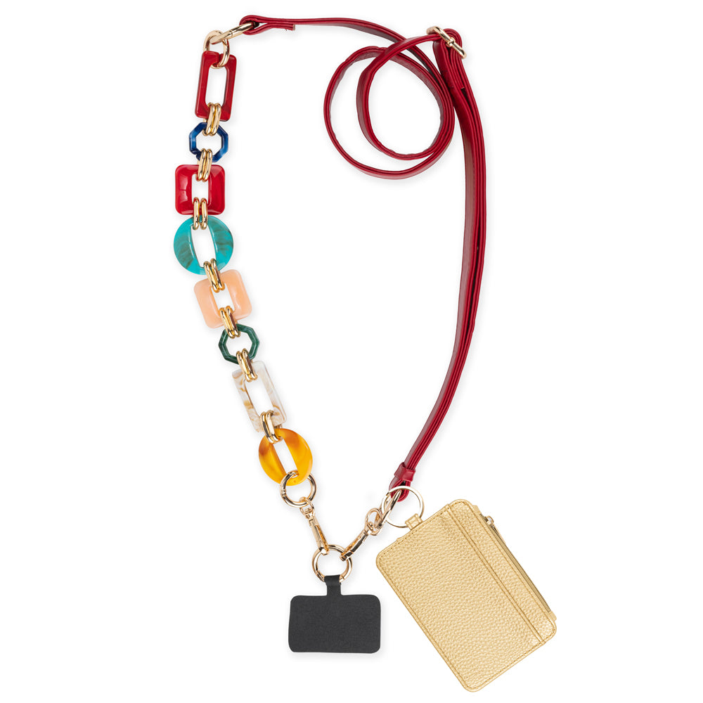 Red Crossbody with detachable Colette Multi Wristlet