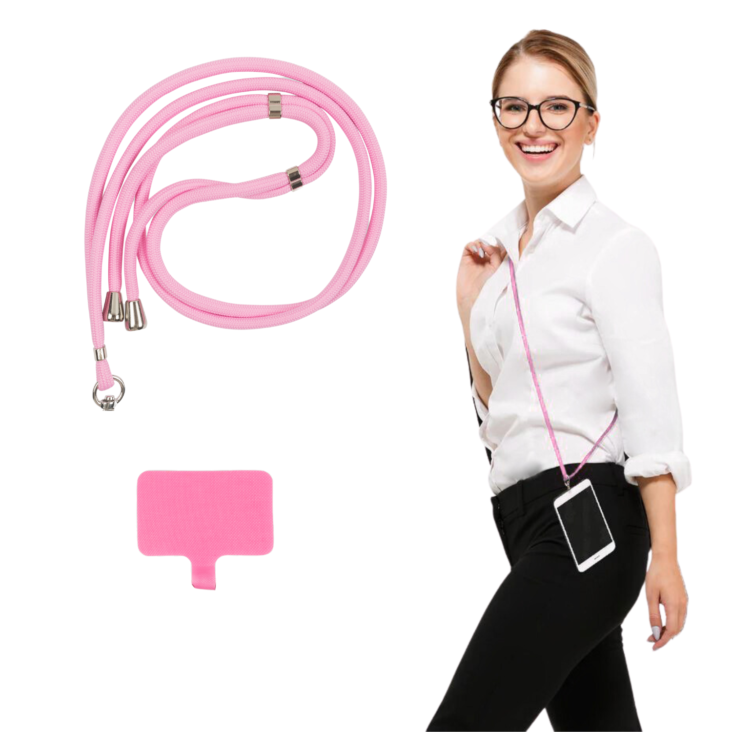 Pink Crossbody Phone Holder