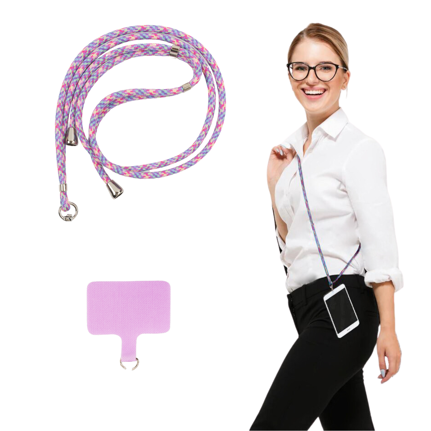 Purple Multi Crossbody Phone Holder