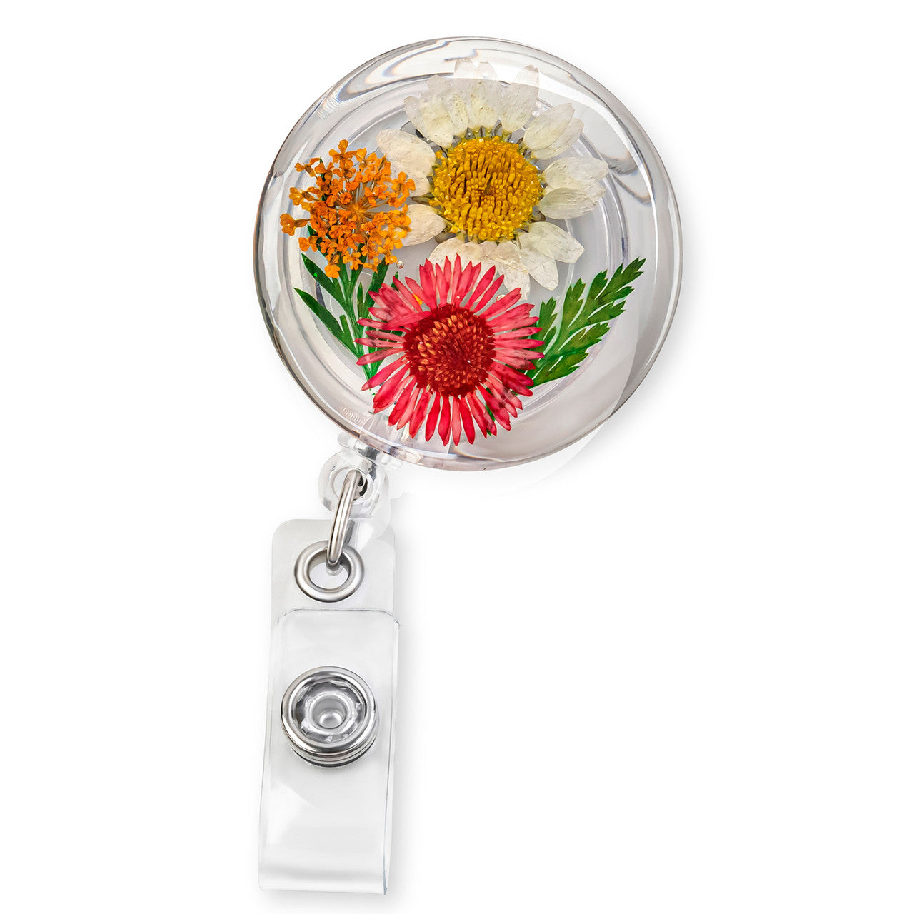Daisy Fields Dried Flower Retractable ID Badge Reel 