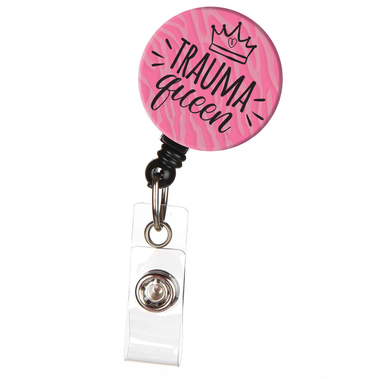 Pink Trauma Queen Medical Badge Reel 