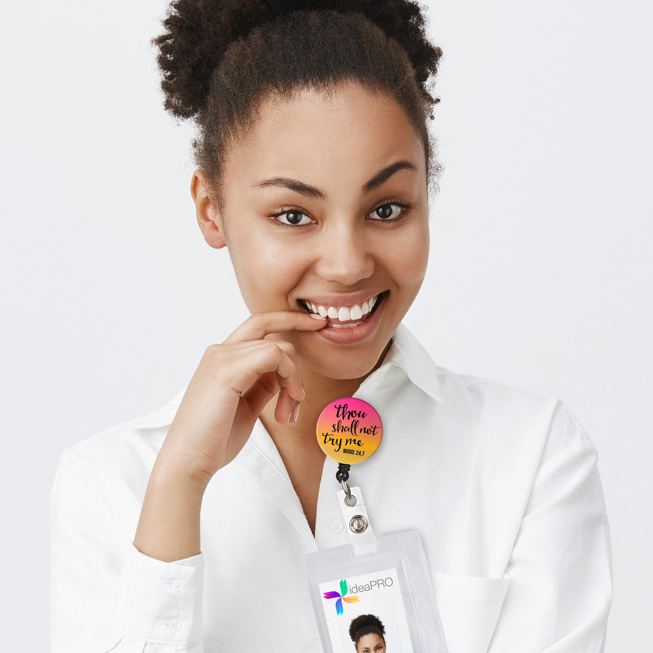 Thou Shall Not Try Me Retractable ID Badge Reel