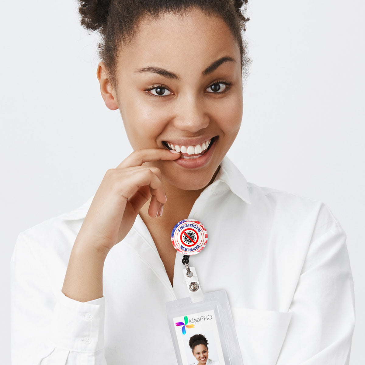You're Too Close Retractable ID Badge Reel