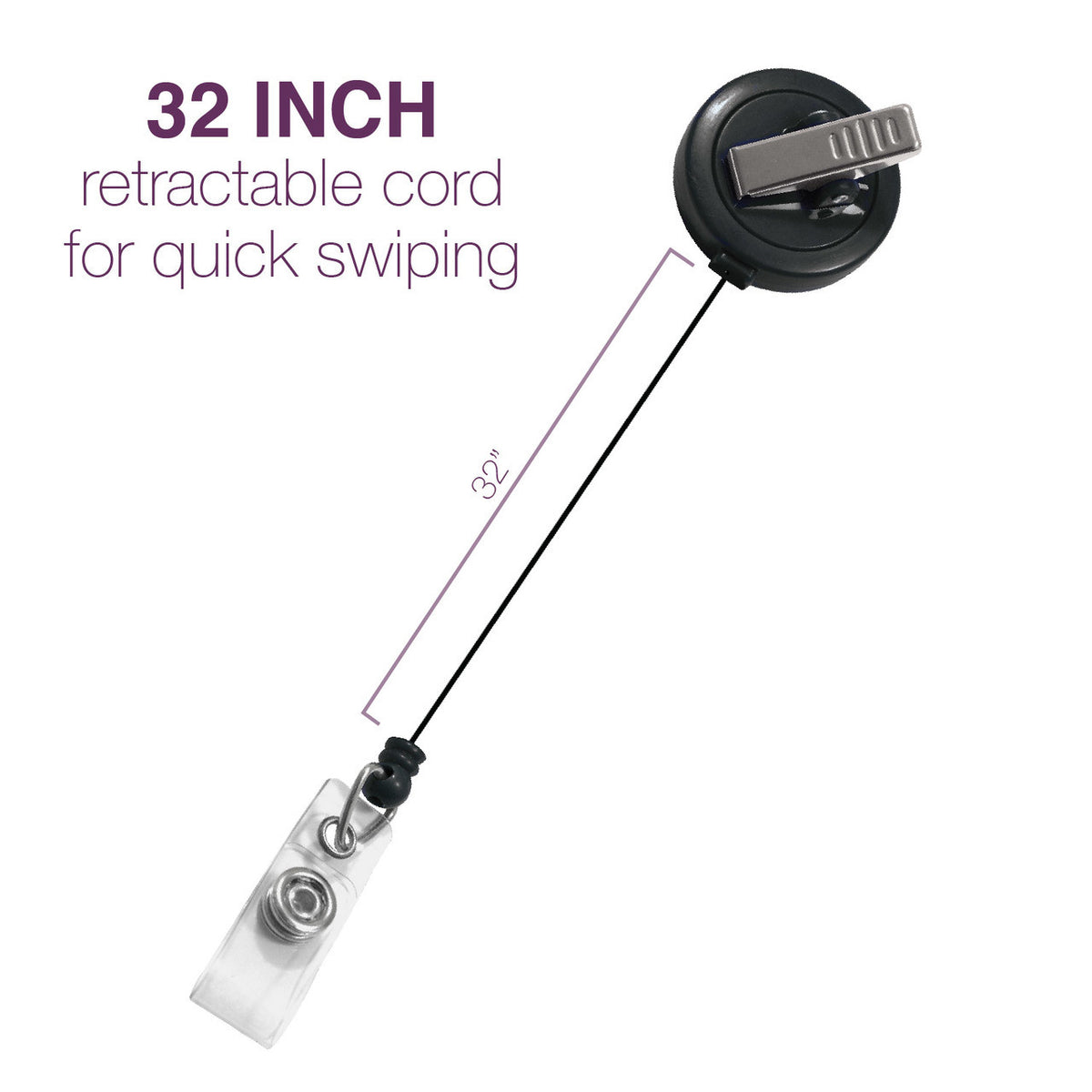 Basic Black Fashion Badge Reel