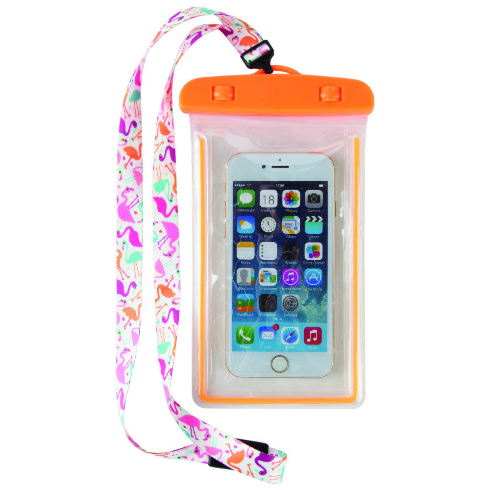Fab Flamingo Waterproof Cell Phone Case Lanyard Fab Flamingo Waterproof Cell Phone Case Lanyard