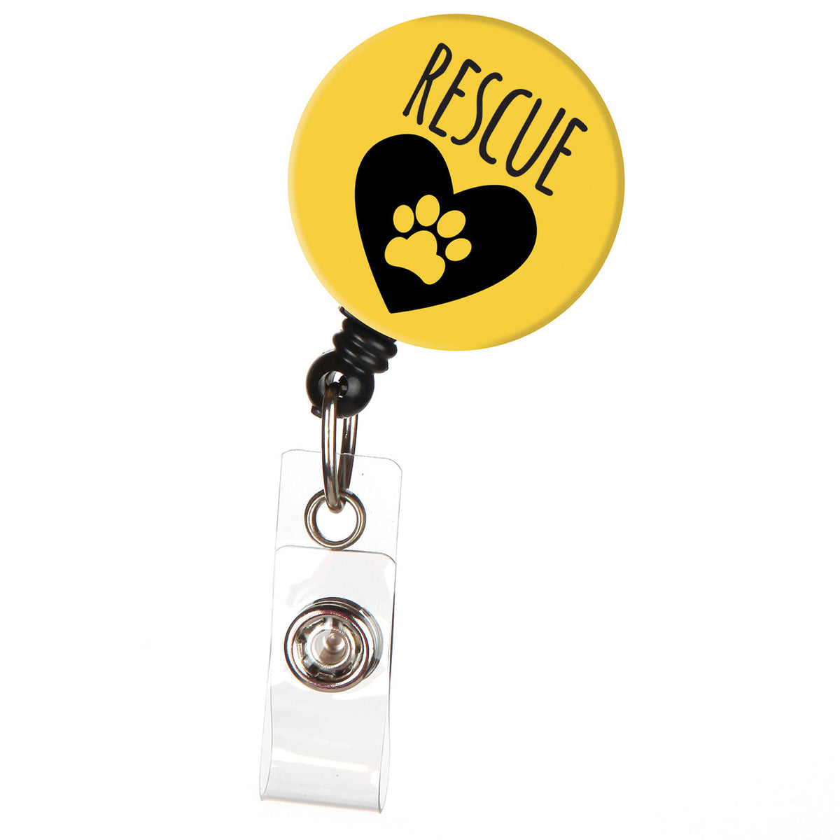 Animal Rescue Pet Paw Badge Reel